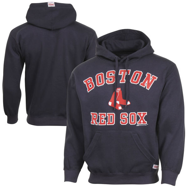 Men Boston Red Sox Stitches Fastball Fleece Pullover Hoodie Navy Blue